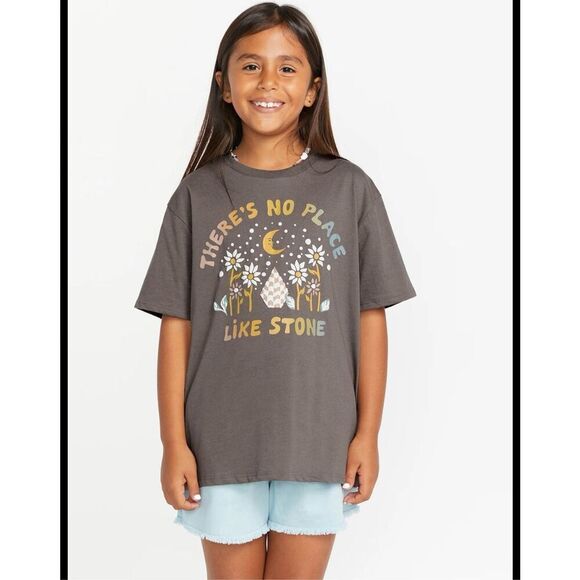 Volcom Stone Brown There’s No Place Like Stone Short Sleeve Comfy Tee Size XL 14 - Picture 1 of 5